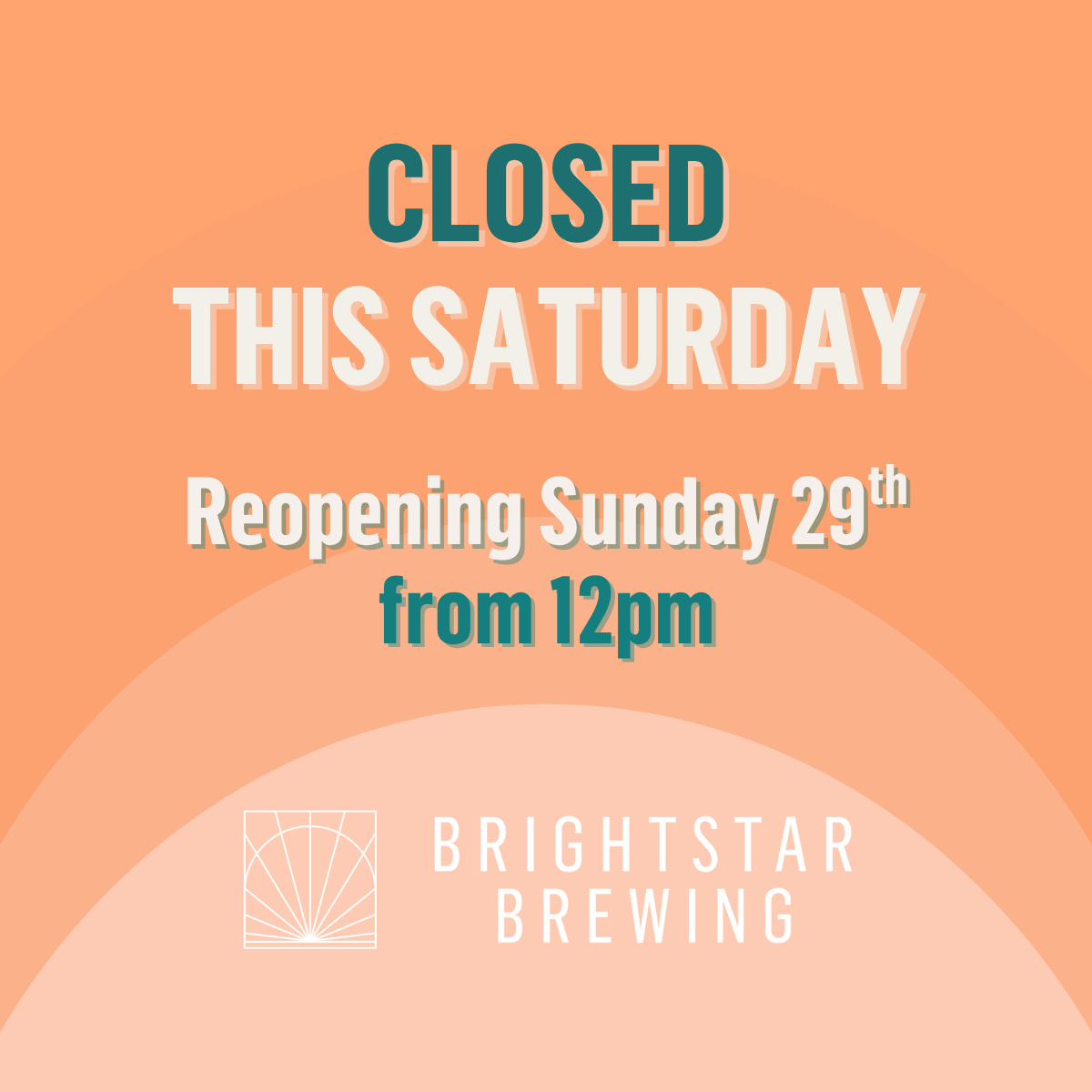 Closed this Saturday!